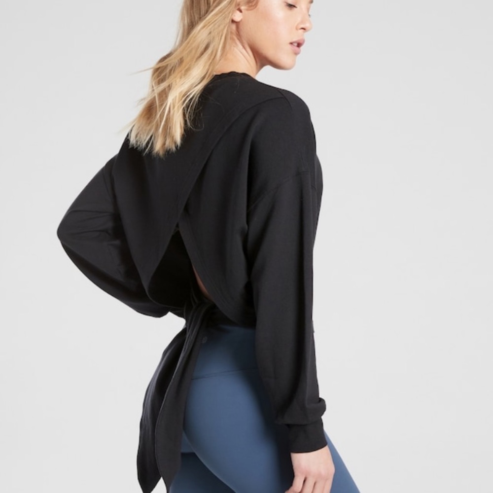 Athleta Yoga Tie Back Sweatshirt - Picture 4 of 7